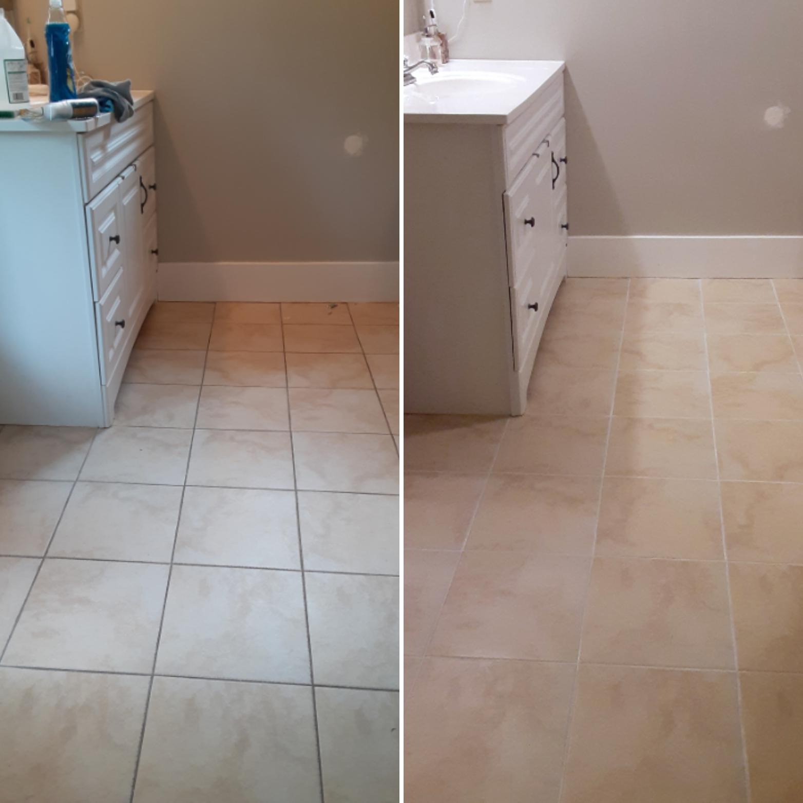 Bathroom deep clean before and after